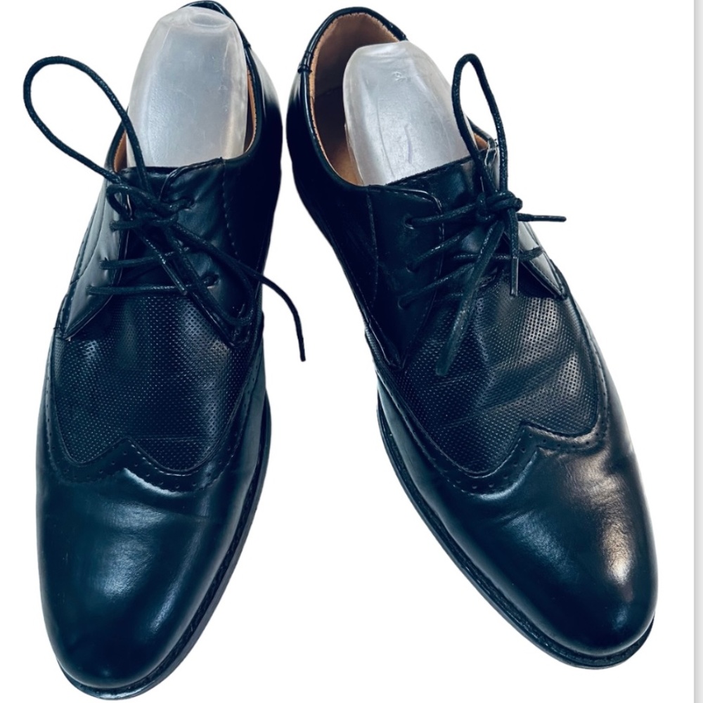 Gino Pheroni Clay Oxford Black Men's Dress Shoe Size US 8.5